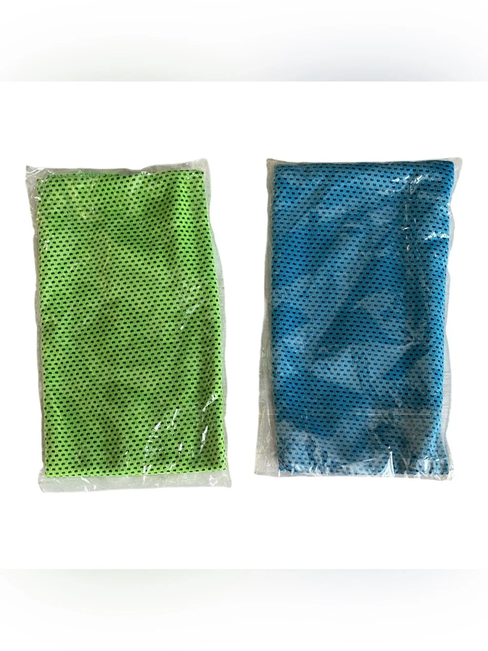 2 Cooling Towels - Bright Green and Blue Mesh